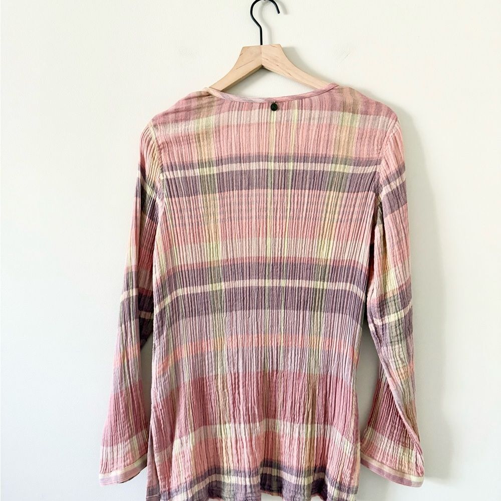 Soft Surroundings Cotton Gauze Multicolor Plaid Tunic Size S - Picture 7 of 7